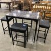 Balck Metal and Faux Marble 5 Piece Dining Set
