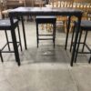 Balck Metal and Faux Marble 5 Piece Dining Set