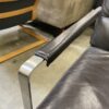 Metal Framed Deep Brown Leather Arm Chair