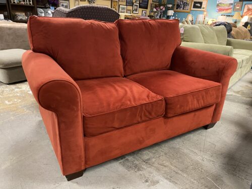Strawberry Red Upholstered Loveseat