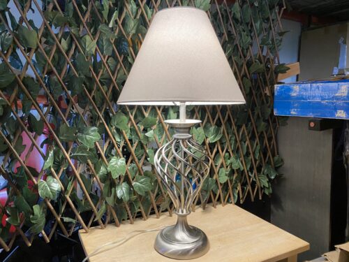 Twisted Chrome Silver Table Lamp