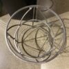 Round Silver Glass Top Side Table