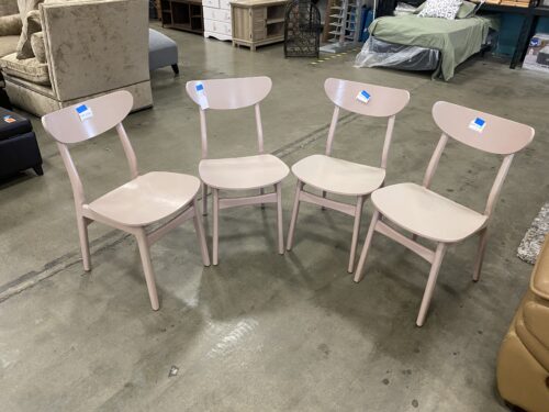 WEST ELM Baby Pink Set of 4 Café Dining Chairs
