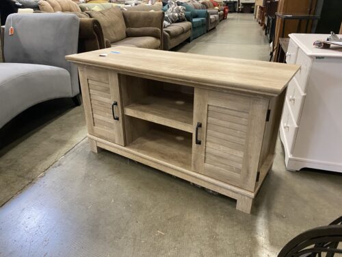Aged Look Louvered Door Media Center
