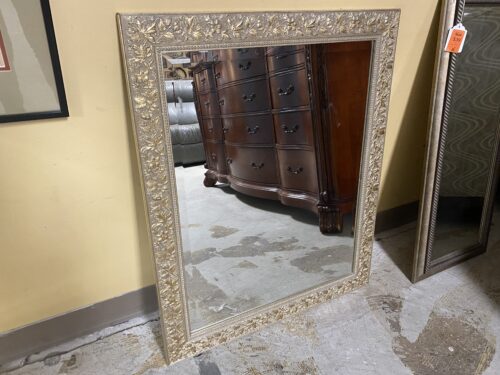 Golden Floral Patterned Wall Mirror