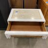 Marble Topped Burl Faced Secert Drawers Nightstand