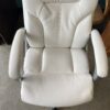 White Faux Leather Plush Rolling Office Chair