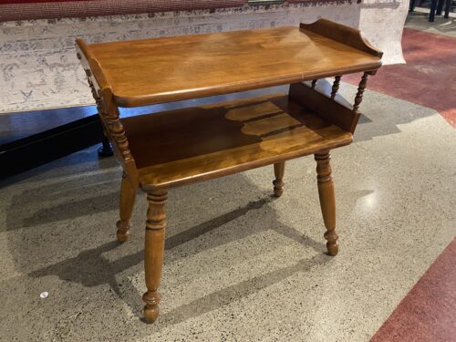 Traditional All-Wood 2-Tier Side Table
