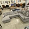 MACY'S MODERN Light Grey Down Feather U Sectional