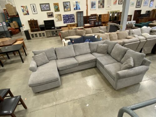 MACEYS MODERN Light Grey Down Feather U Sectional