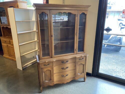French Provincial Wooden China Cabinet