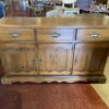 Rustic Wood Buffet with Cabinets and Drawers