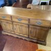 Rustic Wood Buffet with Cabinets and Drawers