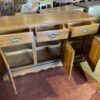 Rustic Wood Buffet with Cabinets and Drawers
