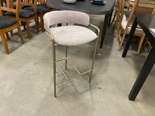 WEST ELM Blush Cream with Gold Frame Lenox Barstool