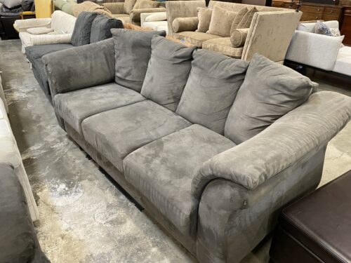 FACTORY SELECT Charcoal Grey Suede Sofa