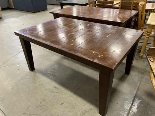 Rectangle Paneled Wood Table with Extending Leaf