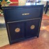 Black Liquor Cabinet with Gold Accents