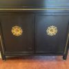 Black Liquor Cabinet with Gold Accents