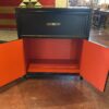 Black Liquor Cabinet with Gold Accents