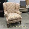 Sherbert Chevron Accent Chair With Ottoman