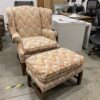 Sherbert Chevron Accent Chair With Ottoman