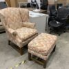 Sherbert Chevron Accent Chair With Ottoman