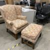 Sherbert Chevron Accent Chair With Ottoman
