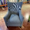 Modern Fabric Wing Chair in Blue
