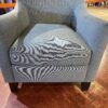 Modern Fabric Wing Chair in Blue