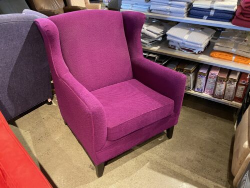 Fuchsia Bubbled Fabric Wingback Chair