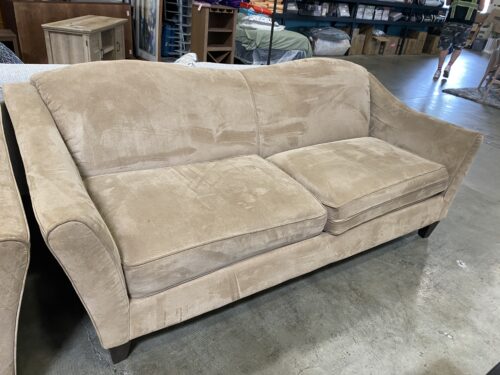 Light Brown Arching Fabric Sofa