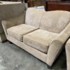 Light Brown Arching Fabric Loveseat