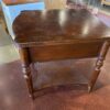 BASSETT Traditional Dark Wood End Table with Turned Legs