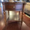 BASSETT Traditional Dark Wood End Table with Turned Legs