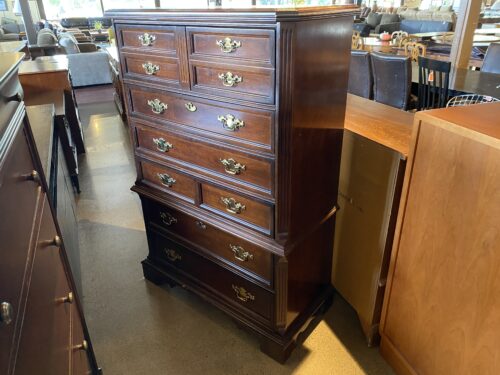 BASSETT Traditional Dark Wood Chest with Brass Hardware