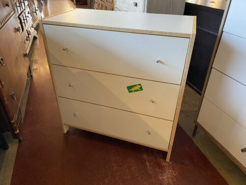 Contemporary White 3-Drawer Dresser