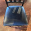 Dark Wood Slat Back Bar Stool with Black Upholstered Seat