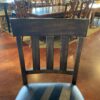 Dark Wood Slat Back Bar Stool with Black Upholstered Seat