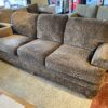 Cozy Brown Plush Three Seater Sofa