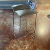 STEELCASE Taupe Leather Backless Bar Stool