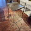 STEELCASE Taupe Leather Backless Bar Stool