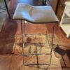STEELCASE Taupe Leather Backless Bar Stool