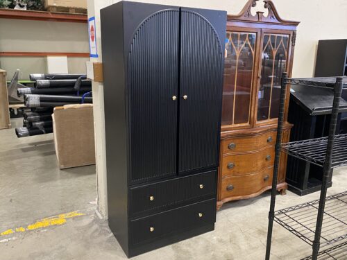 Modern Black Freestanding Armoire