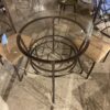 Glass Top Dining Table with Metal Base and 2 Matching Chairs