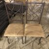 Glass Top Dining Table with Metal Base and 2 Matching Chairs