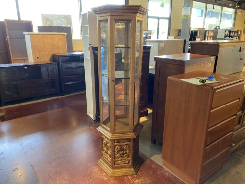 Gold Trapezoid Shaped Display Case