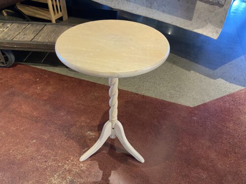 Twist Base Small Wooden Side Table