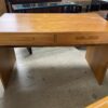 Teak Finished Modern 2 Drawer Desk