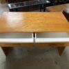 Teak Finished Modern 2 Drawer Desk